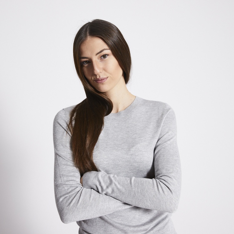 Fine-knit sweater "Petra" Grey Melange